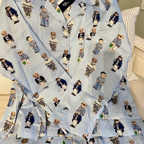 NEW WITH TAGS Ralph Lauren Polo Teddy Bear Pajamas PJs - SIZE  EXTRA SMALL - Picture 3 of 4